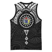 Cook Islands Manta Ray Basketball Jersey Kuki Airani Tattoo Black Color LT14 - Polynesian Pride
