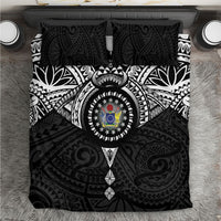 Cook Islands Manta Ray Bedding Set Kuki Airani Tattoo Black Color LT14 Black - Polynesian Pride