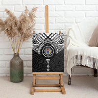 Cook Islands Manta Ray Canvas Wall Art Kuki Airani Tattoo Black Color LT14 - Polynesian Pride