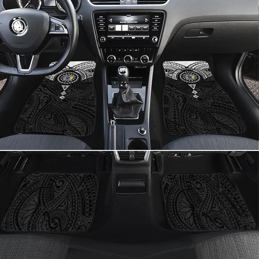 Cook Islands Manta Ray Car Mats Kuki Airani Tattoo Black Color