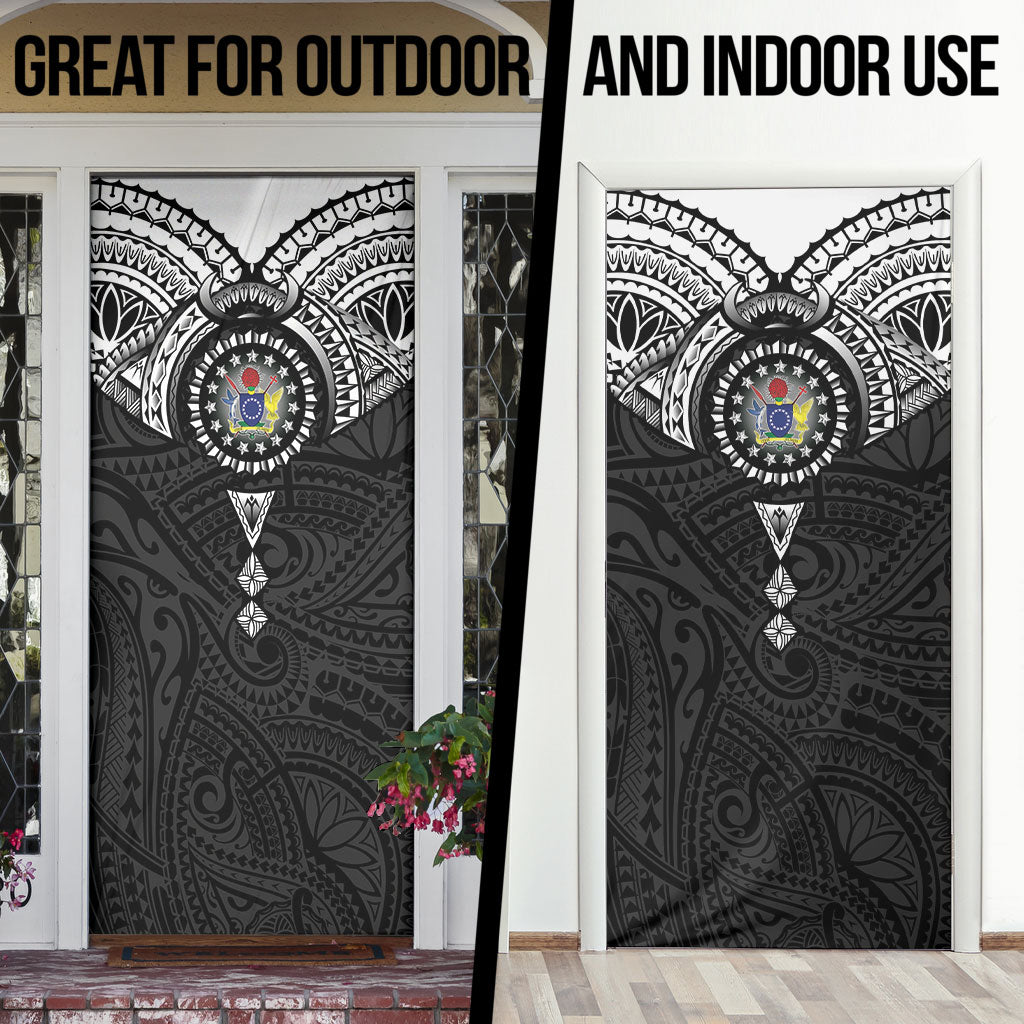 Cook Islands Manta Ray Door Cover Kuki Airani Tattoo Black Color LT14 - Polynesian Pride