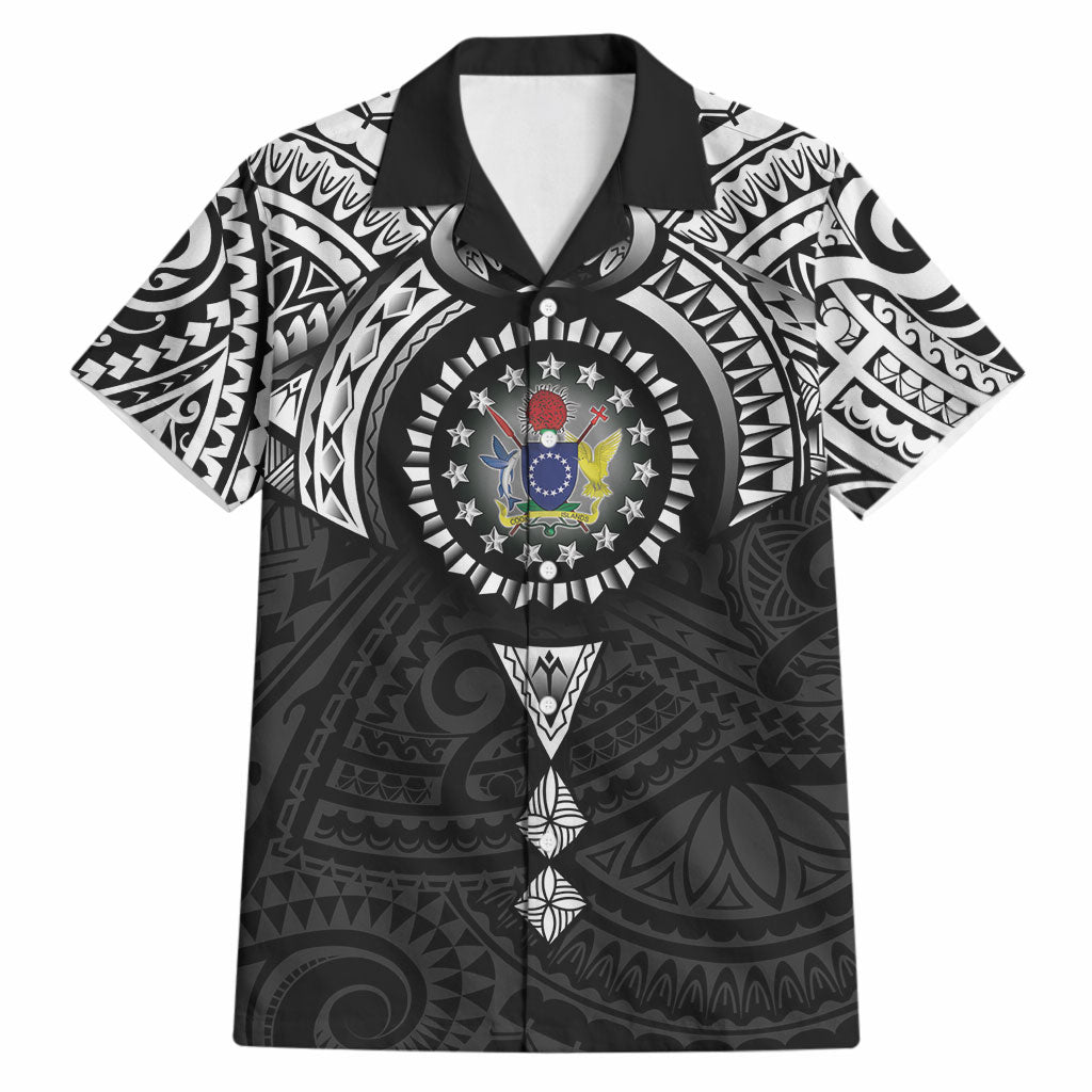 Cook Islands Manta Ray Hawaiian Shirt Kuki Airani Tattoo Black Color