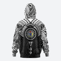Cook Islands Manta Ray Hoodie Kuki Airani Tattoo Black Color LT14 - Polynesian Pride