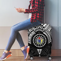 Cook Islands Manta Ray Luggage Cover Kuki Airani Tattoo Black Color LT14 - Polynesian Pride