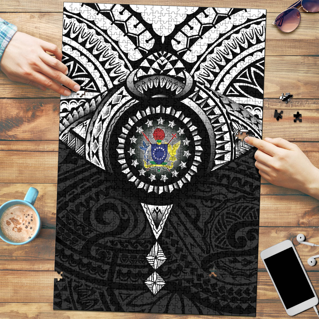 Cook Islands Manta Ray Puzzle Kuki Airani Tattoo Black Color