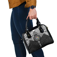 Cook Islands Manta Ray Shoulder Handbag Kuki Airani Tattoo Black Color LT14 - Polynesian Pride