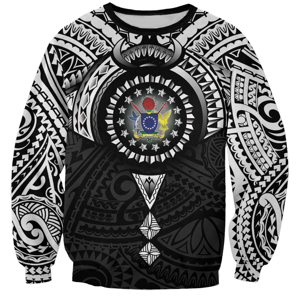 Cook Islands Manta Ray Sweatshirt Kuki Airani Tattoo Black Color