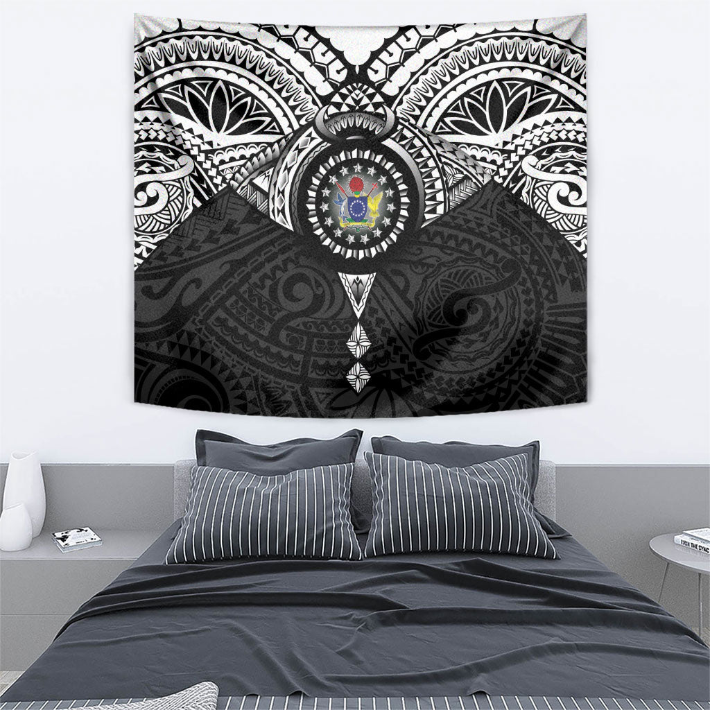 Cook Islands Manta Ray Tapestry Kuki Airani Tattoo Black Color LT14 - Polynesian Pride