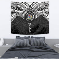 Cook Islands Manta Ray Tapestry Kuki Airani Tattoo Black Color LT14 - Polynesian Pride