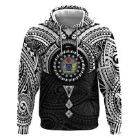 Cook Islands Manta Ray Zip Hoodie Kuki Airani Tattoo Black Color LT14 Pullover Hoodie Black - Polynesian Pride