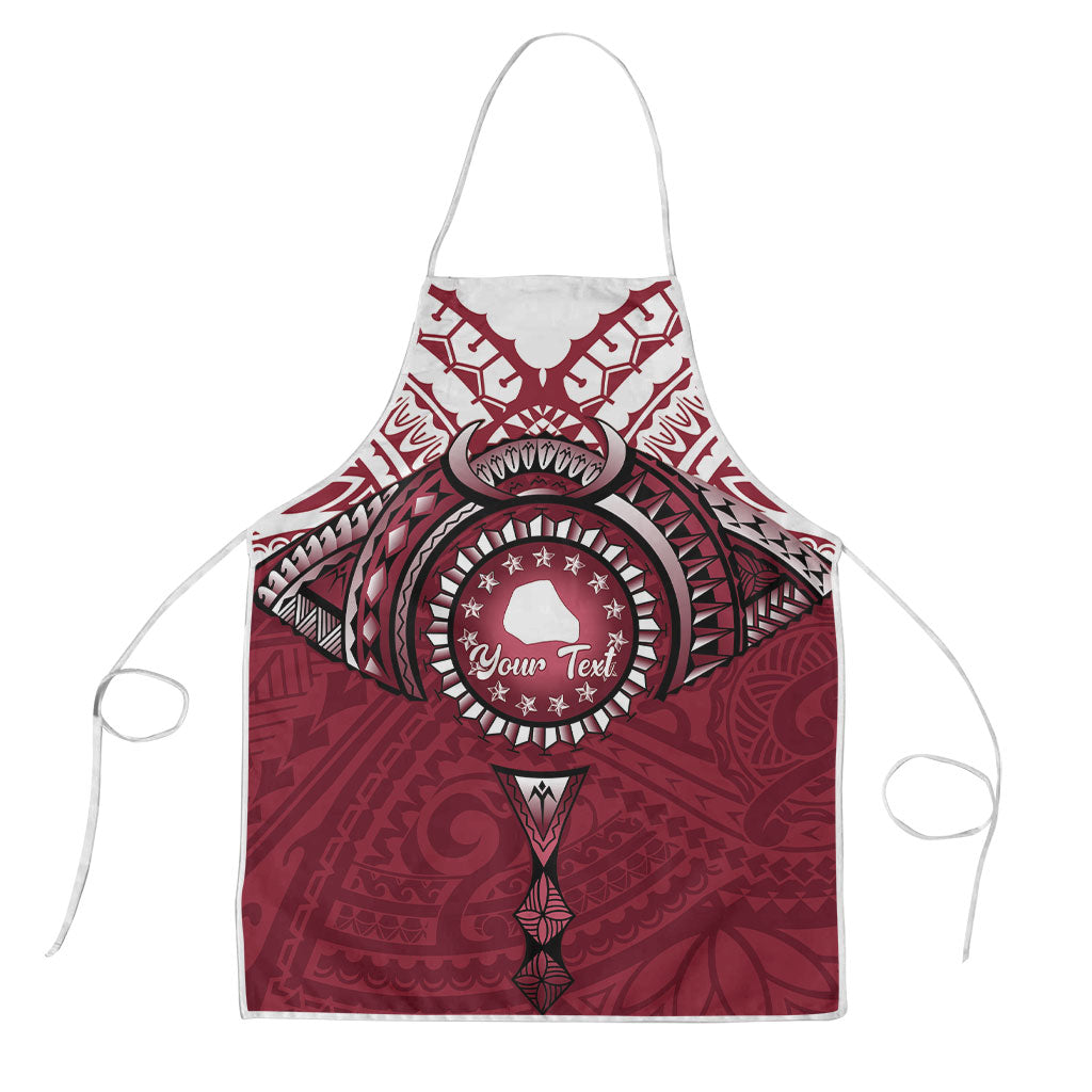 Personalised Cook Islands Mangaia Apron Map With Kuki Airani Manta Ray Tattoo