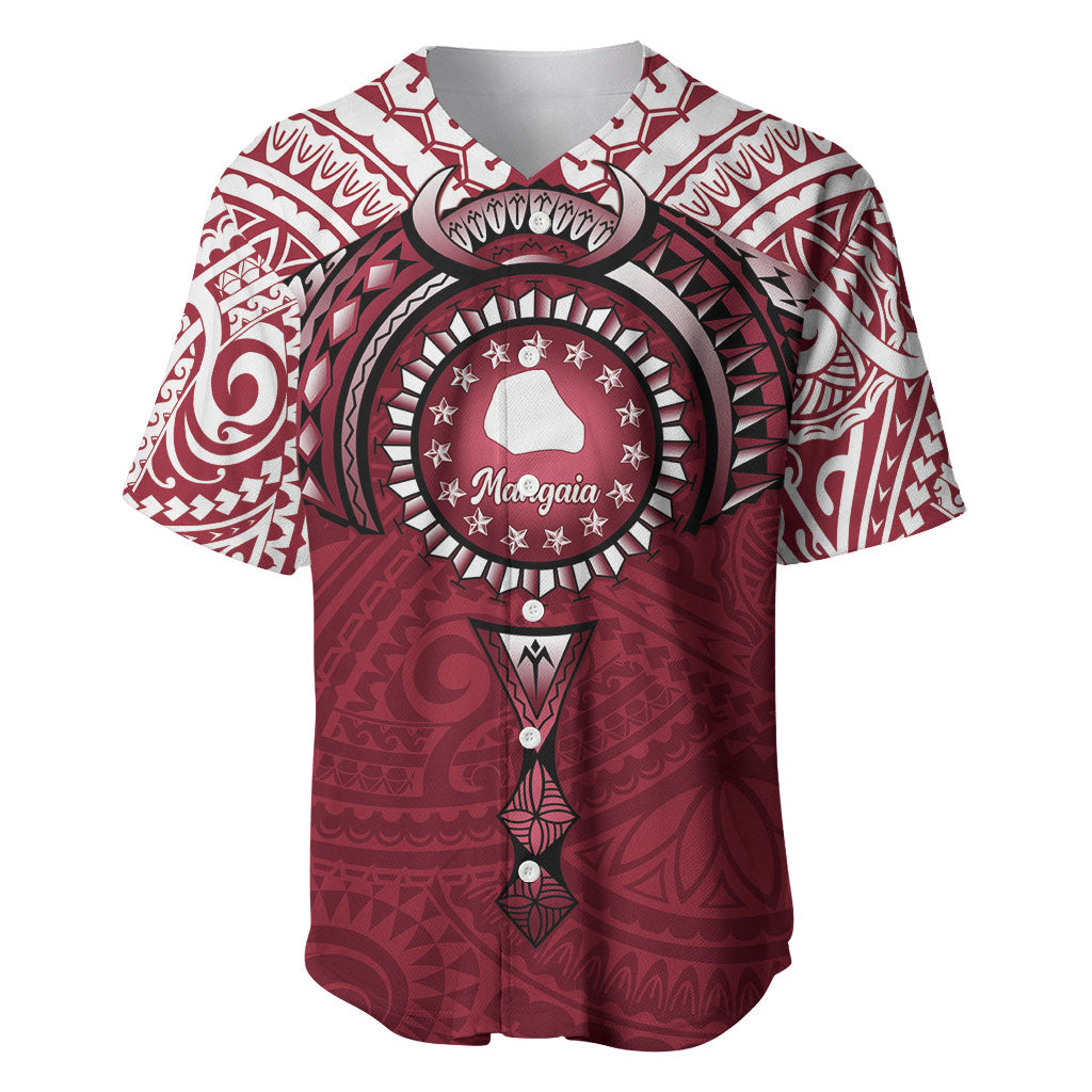 Personalised Cook Islands Mangaia Baseball Jersey Map With Kuki Airani Manta Ray Tattoo