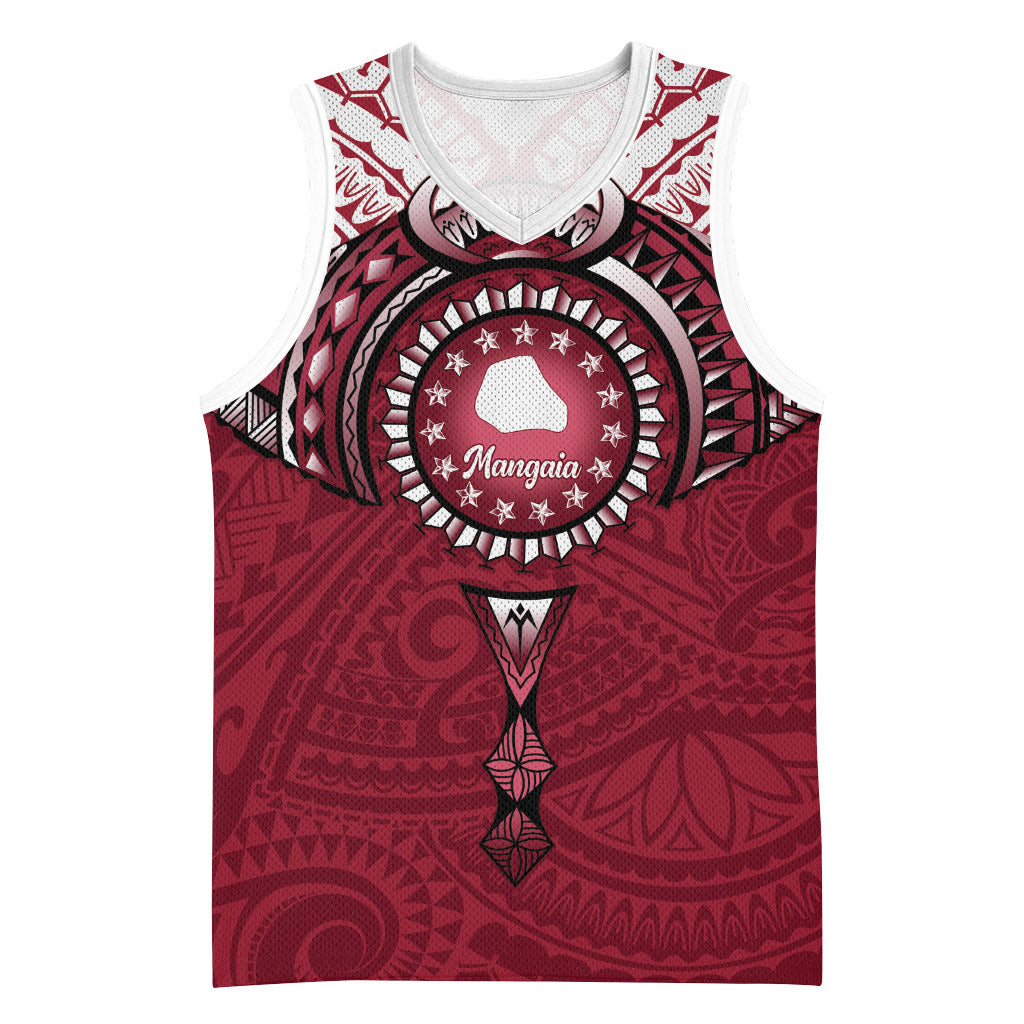 Personalised Cook Islands Mangaia Basketball Jersey Map With Kuki Airani Manta Ray Tattoo