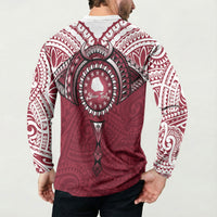 Personalised Cook Islands Mangaia Button Sweatshirt Map With Kuki Airani Manta Ray Tattoo LT14 - Polynesian Pride