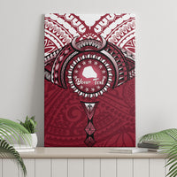Personalised Cook Islands Mangaia Canvas Wall Art Map With Kuki Airani Manta Ray Tattoo LT14 - Polynesian Pride