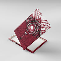 Personalised Cook Islands Mangaia Canvas Wall Art Map With Kuki Airani Manta Ray Tattoo LT14 With Frame Maroon - Polynesian Pride