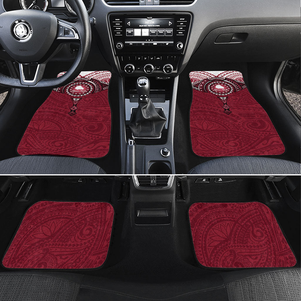 Personalised Cook Islands Mangaia Car Mats Map With Kuki Airani Manta Ray Tattoo