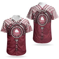 Personalised Cook Islands Mangaia Couples Matching Puletasi and Hawaiian Shirt Map With Kuki Airani Manta Ray Tattoo LT14 - Polynesian Pride