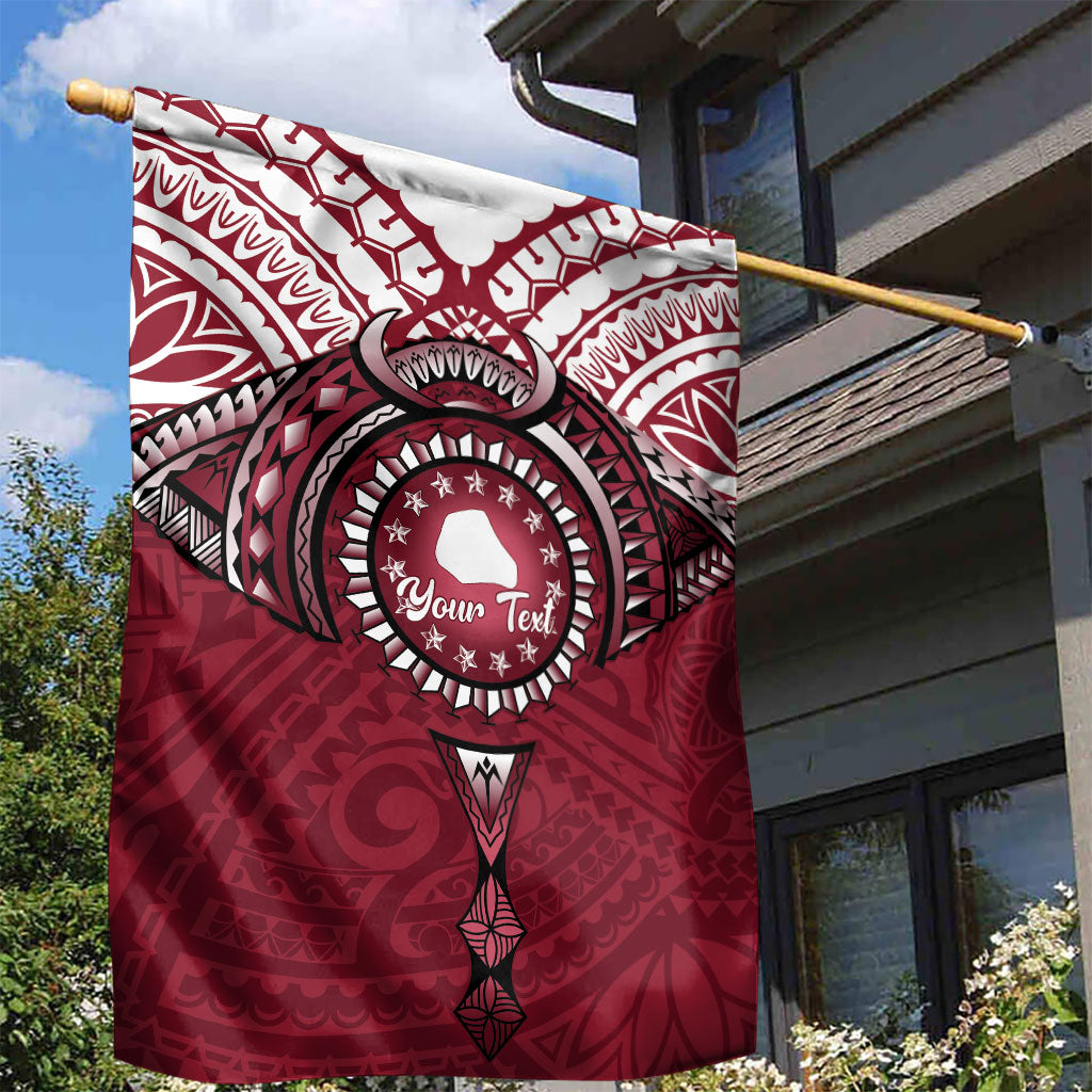 Personalised Cook Islands Mangaia Garden Flag Map With Kuki Airani Manta Ray Tattoo LT14 - Polynesian Pride