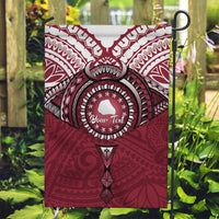 Personalised Cook Islands Mangaia Garden Flag Map With Kuki Airani Manta Ray Tattoo LT14 Garden Flag Maroon - Polynesian Pride