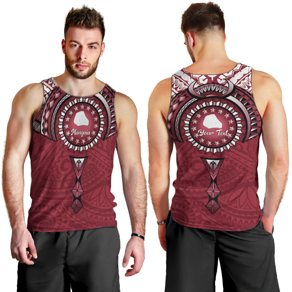 Personalised Cook Islands Mangaia Men Tank Top Map With Kuki Airani Manta Ray Tattoo LT14 - Polynesian Pride
