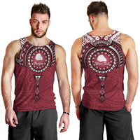 Personalised Cook Islands Mangaia Men Tank Top Map With Kuki Airani Manta Ray Tattoo LT14 - Polynesian Pride