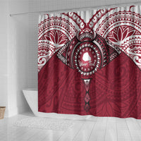 Personalised Cook Islands Mangaia Shower Curtain Map With Kuki Airani Manta Ray Tattoo LT14 - Polynesian Pride