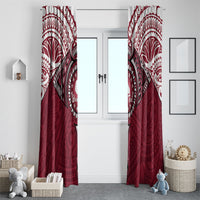 Personalised Cook Islands Mangaia Window Curtain Map With Kuki Airani Manta Ray Tattoo LT14 - Polynesian Pride