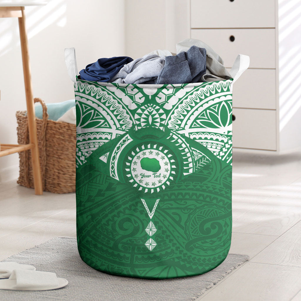 Personalised Cook Islands Rarotonga Laundry Basket Map With Kuki Airani Manta Ray Tattoo