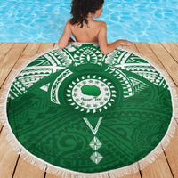 Personalised Cook Islands Rarotonga Beach Blanket Map With Kuki Airani Manta Ray Tattoo LT14 - Polynesian Pride