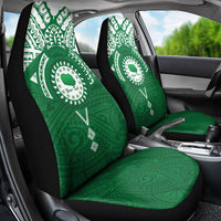 Personalised Cook Islands Rarotonga Car Seat Cover Map With Kuki Airani Manta Ray Tattoo LT14 - Polynesian Pride