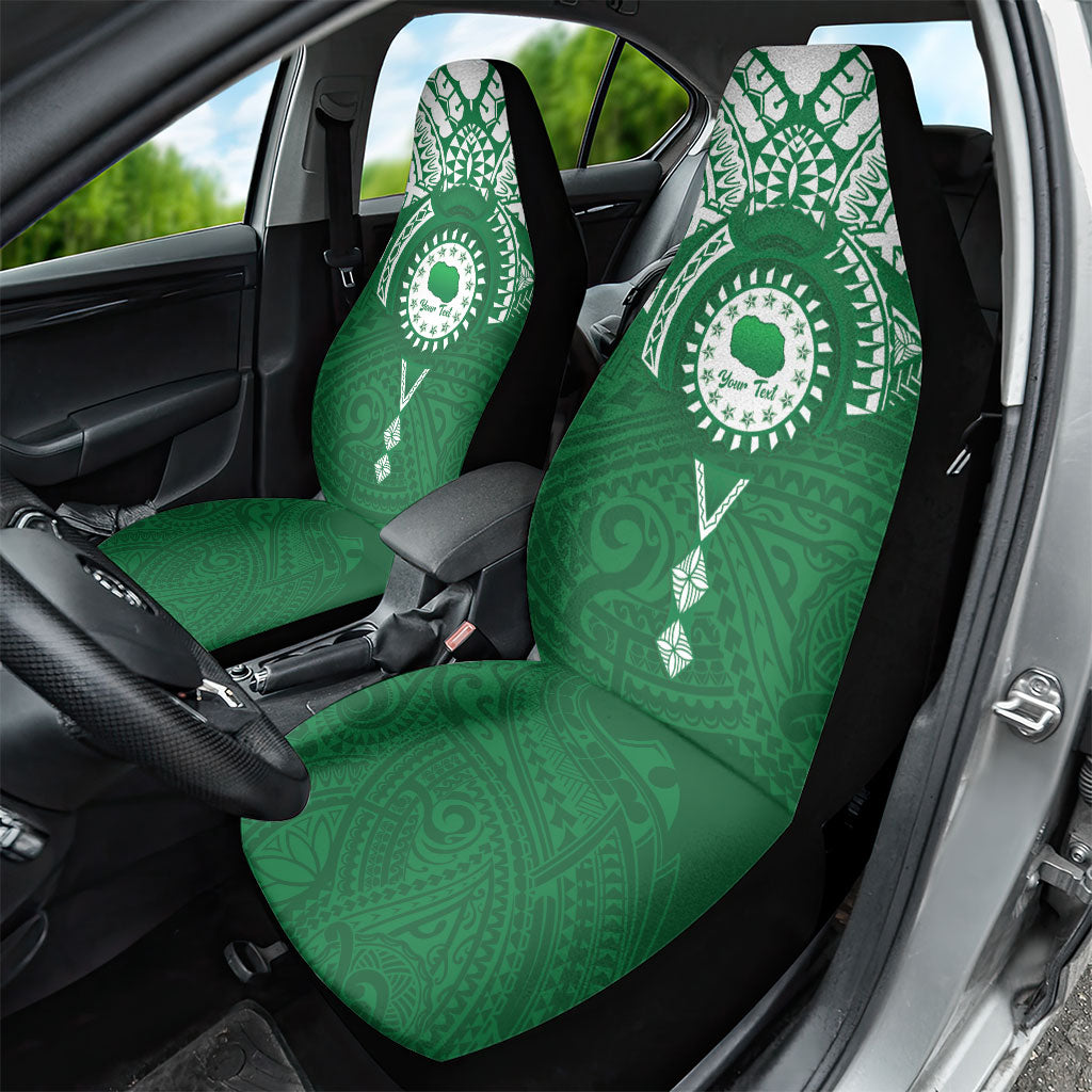Personalised Cook Islands Rarotonga Car Seat Cover Map With Kuki Airani Manta Ray Tattoo LT14 - Polynesian Pride