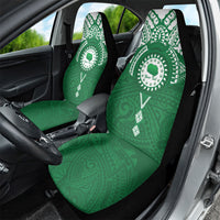 Personalised Cook Islands Rarotonga Car Seat Cover Map With Kuki Airani Manta Ray Tattoo LT14 - Polynesian Pride