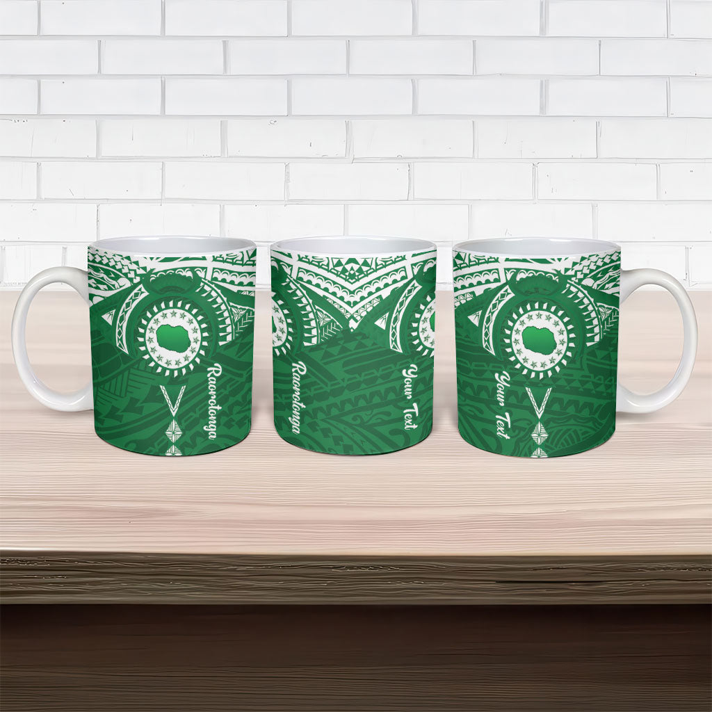 Personalised Cook Islands Rarotonga Ceramic Mug Map With Kuki Airani Manta Ray Tattoo LT14 - Polynesian Pride
