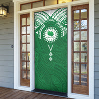 Personalised Cook Islands Rarotonga Door Cover Map With Kuki Airani Manta Ray Tattoo LT14 - Polynesian Pride
