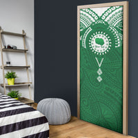 Personalised Cook Islands Rarotonga Door Cover Map With Kuki Airani Manta Ray Tattoo LT14 - Polynesian Pride