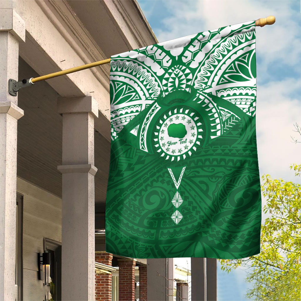 Personalised Cook Islands Rarotonga Garden Flag Map With Kuki Airani Manta Ray Tattoo