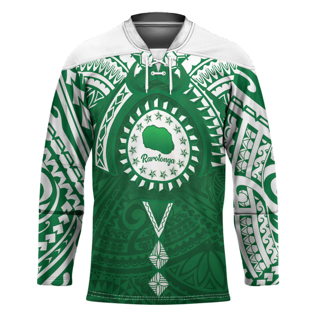 Personalised Cook Islands Rarotonga Hockey Jersey Map With Kuki Airani Manta Ray Tattoo