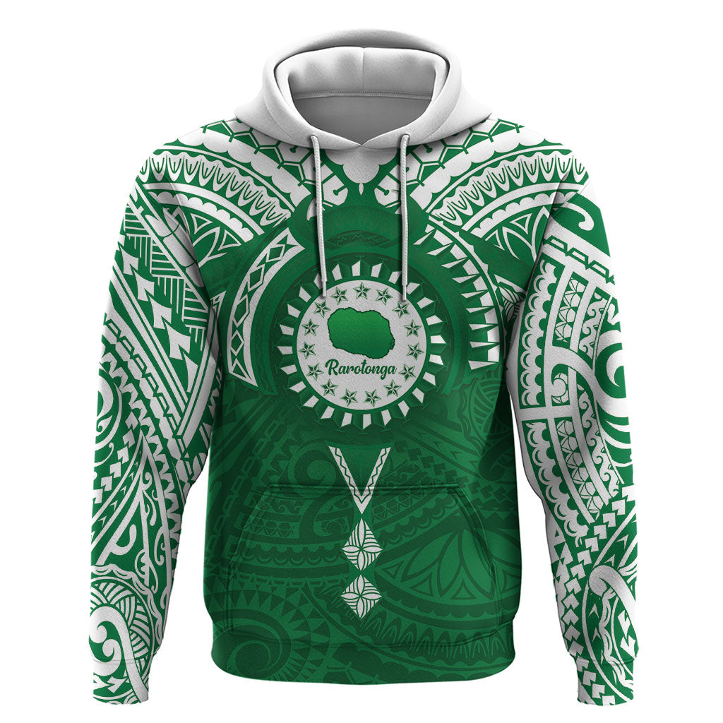 Personalised Cook Islands Rarotonga Hoodie Map With Kuki Airani Manta Ray Tattoo