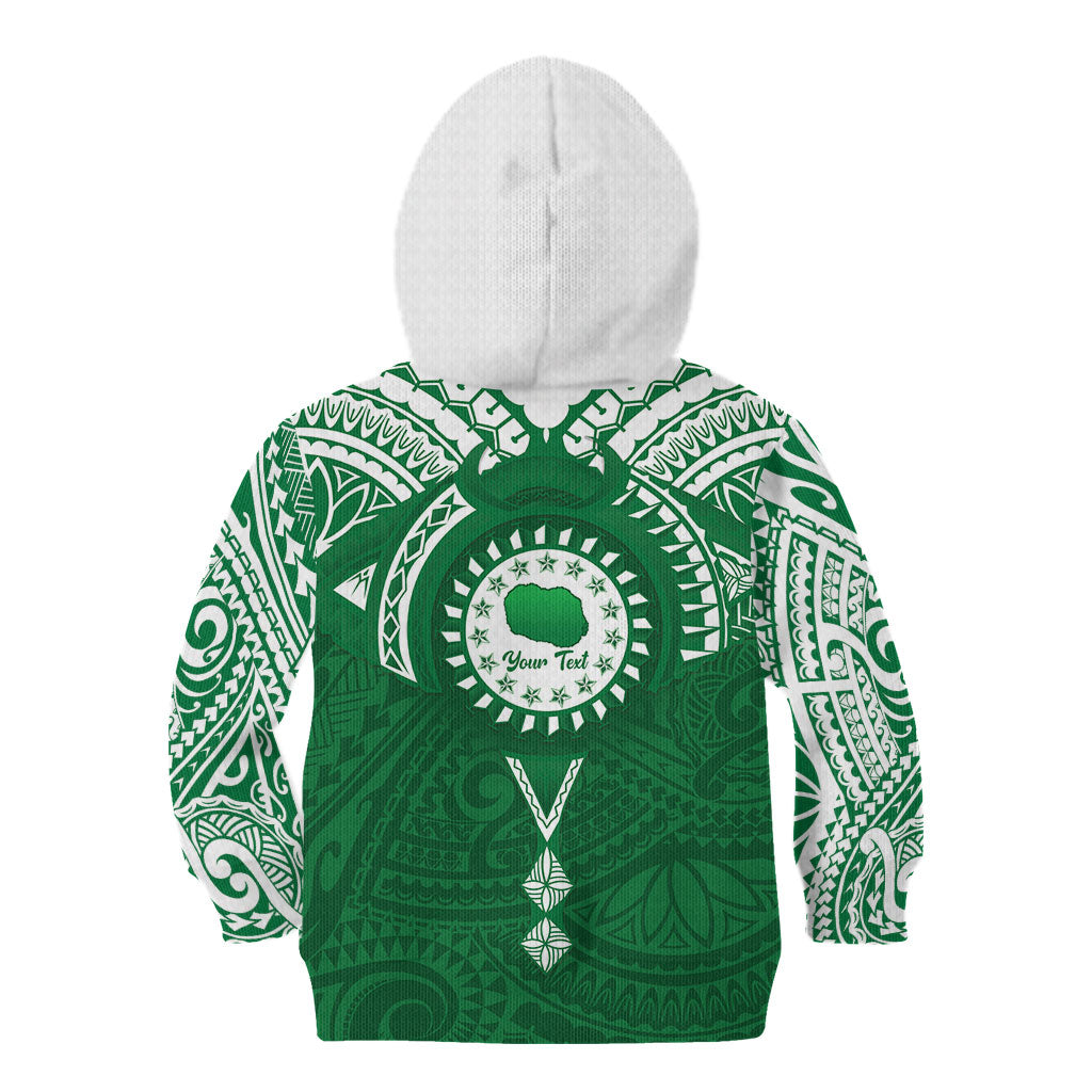 Personalised Cook Islands Rarotonga Kid Hoodie Map With Kuki Airani Manta Ray Tattoo LT14 - Polynesian Pride