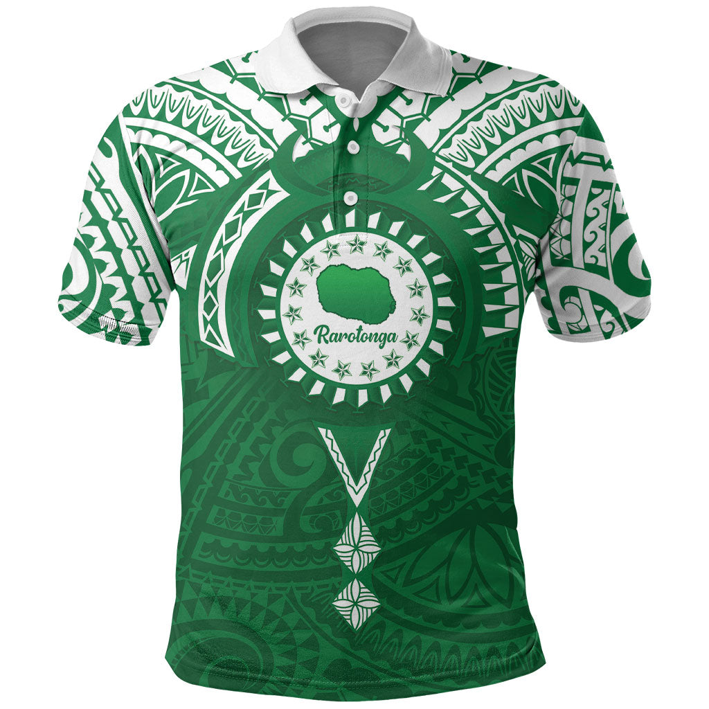 Personalised Cook Islands Rarotonga Polo Shirt Map With Kuki Airani Manta Ray Tattoo