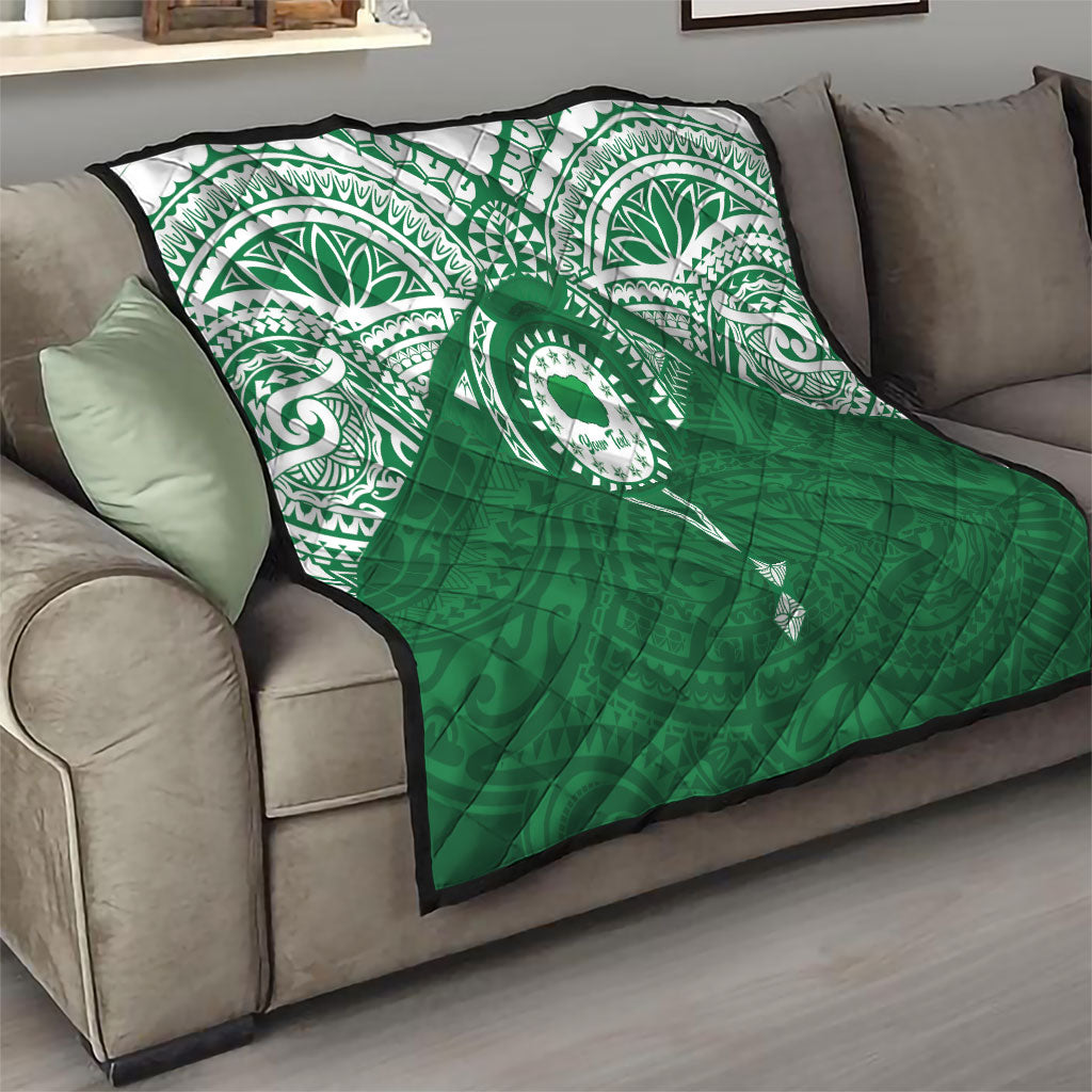 Personalised Cook Islands Rarotonga Quilt Map With Kuki Airani Manta Ray Tattoo LT14 - Polynesian Pride