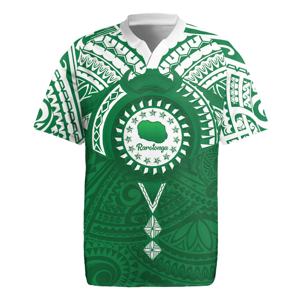 Personalised Cook Islands Rarotonga Rugby Jersey Map With Kuki Airani Manta Ray Tattoo