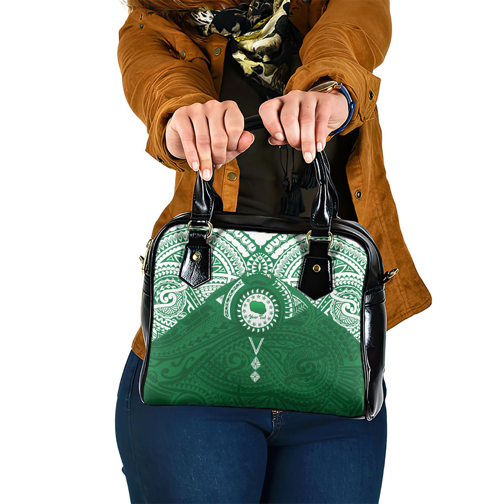 Personalised Cook Islands Rarotonga Shoulder Handbag Map With Kuki Airani Manta Ray Tattoo
