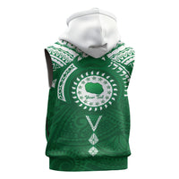 Personalised Cook Islands Rarotonga Sleeveless Zip Hoodie Map With Kuki Airani Manta Ray Tattoo LT14 - Polynesian Pride