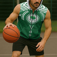 Personalised Cook Islands Rarotonga Sleeveless Zip Hoodie Map With Kuki Airani Manta Ray Tattoo LT14 - Polynesian Pride