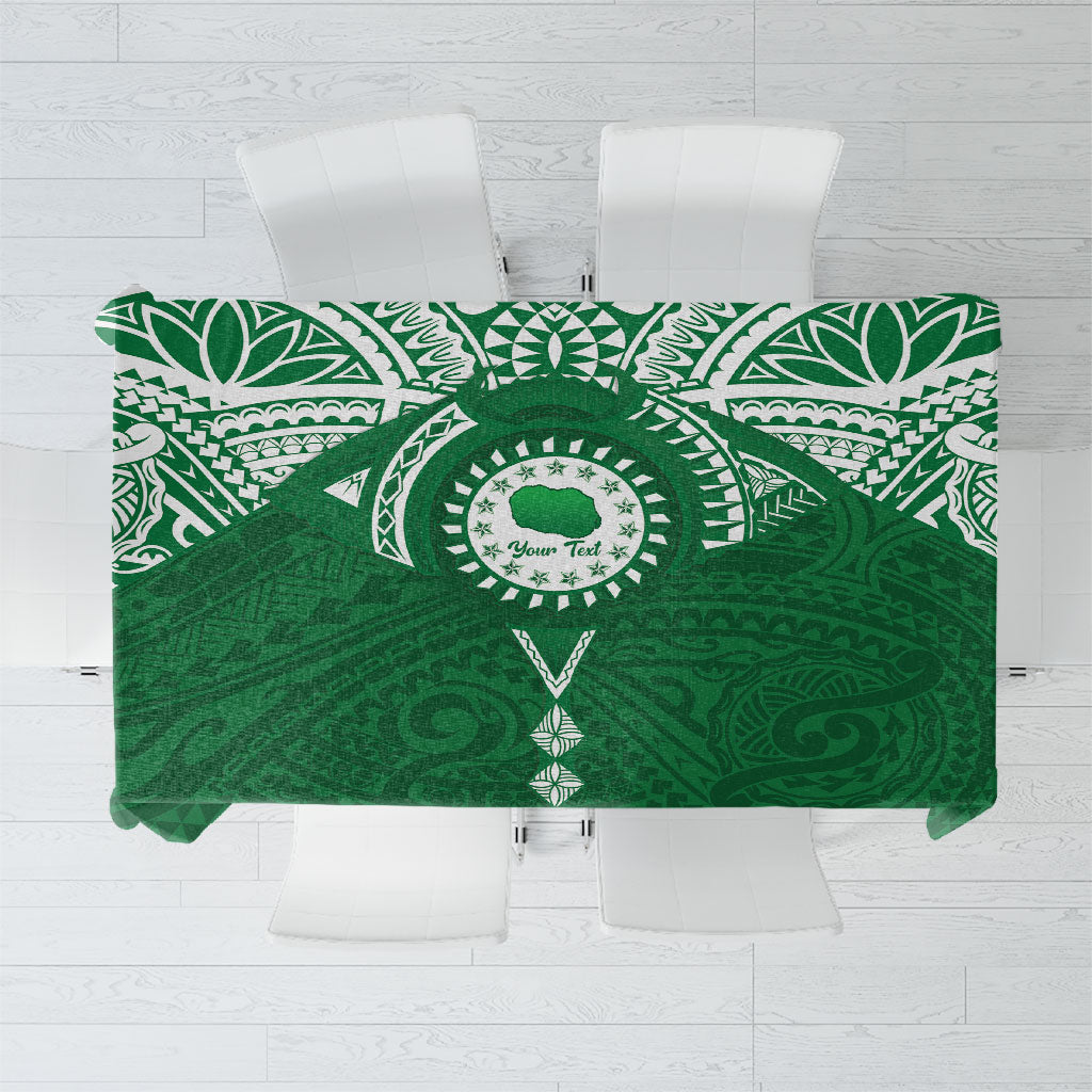 Personalised Cook Islands Rarotonga Tablecloth Map With Kuki Airani Manta Ray Tattoo