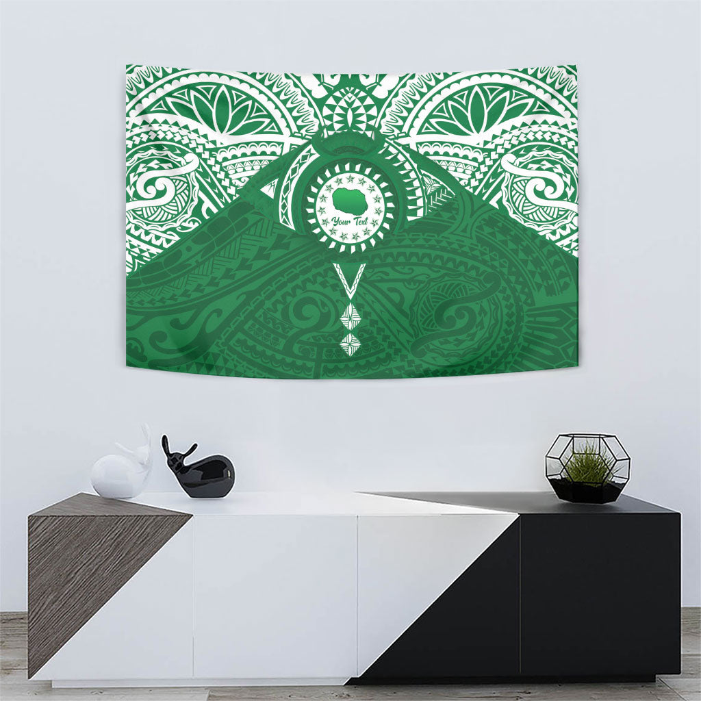 Personalised Cook Islands Rarotonga Tapestry Map With Kuki Airani Manta Ray Tattoo LT14 - Polynesian Pride