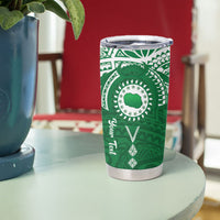 Personalised Cook Islands Rarotonga Tumbler Cup Map With Kuki Airani Manta Ray Tattoo LT14 - Polynesian Pride