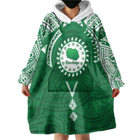 Personalised Cook Islands Rarotonga Wearable Blanket Hoodie Map With Kuki Airani Manta Ray Tattoo LT14 - Polynesian Pride